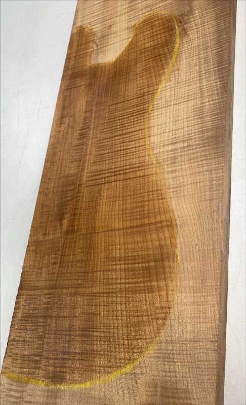 Body Sycamore / Curly Maple, 2-pcs., Caramel, Unique Piece #037